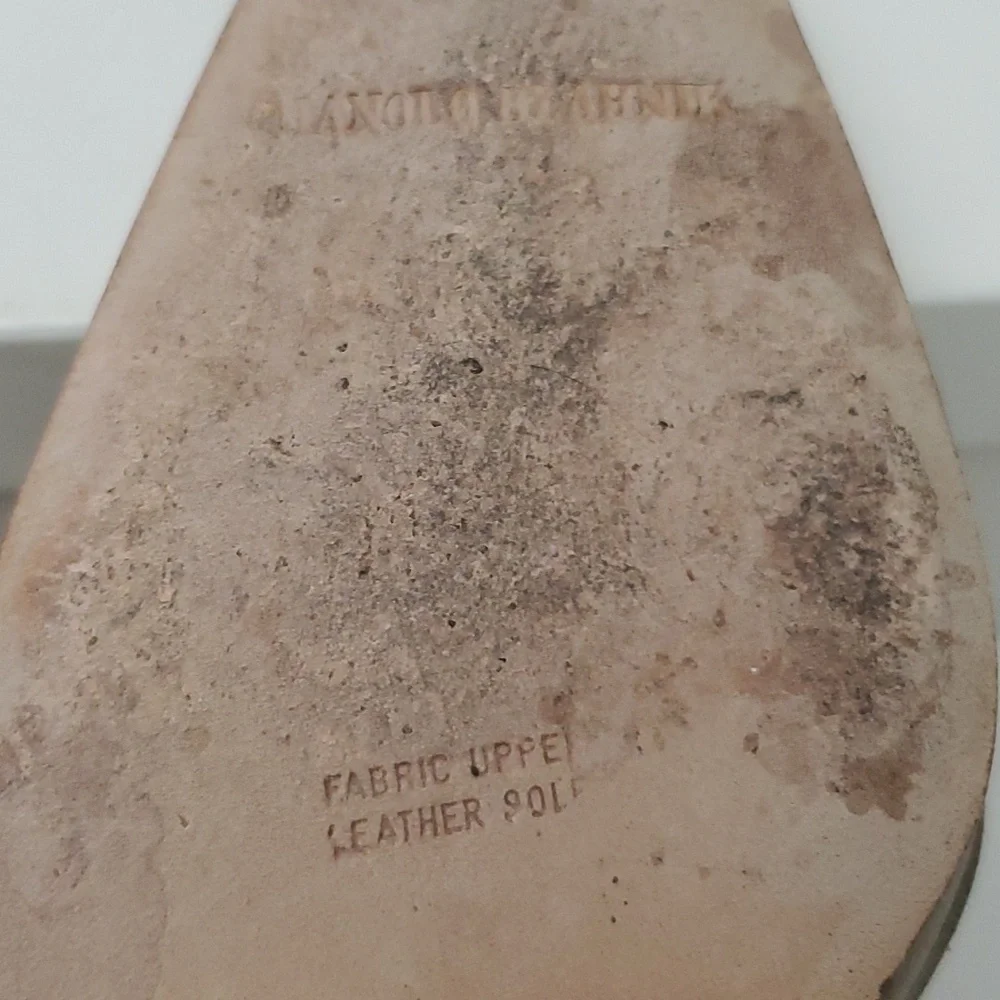 VTG Manolo Blahnik Crystal Satin Slingbacks in box- Carolyne 90s Mary Jane Esque - Picture 11 of 17